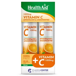 Health Aid Promo Pack Вітамін С 1000мг з апельсиновим смаком 2х20еф.таб.
