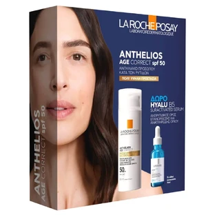 Промо-пакет La Roche Posay Anthelios Age Correct SPF50 Light Cream 50 мл та сироватка Hyalu B5 Suractivated Serum 10 мл у ПОДАРУНОК