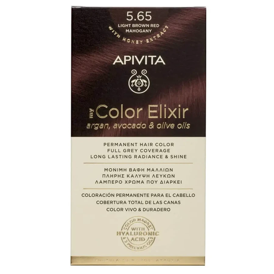 Apivita My Color Elixir Еліксир для перманентної фарби для волосся N5,65 Світле червоне дерево червоно-коричневий: ціни та характеристики