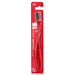 Intermed Профессиональная эргономичная зубная щетка мягкая красная