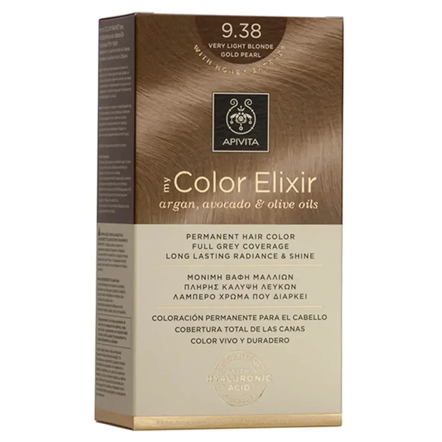 Еліксир для перманентної фарби для волосся Apivita My Color Elixir N9,38 Дуже світло-русявий медовий перламутр: ціни та характеристики