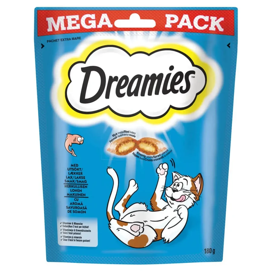 DREAMIES, Лосось, лосось, пакетик для котів, 180г: ціни та характеристики