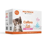 CALIBRA Life Kitten Multipack, індичка та лосось, беззерновий вологий корм у пакетиках для котів молодшого віку (в соусі), мультипак, 85г х 12шт