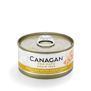CANAGAN, Курица с овощами, консервированный беззерновой влажный корм для молодых и взрослых кошек, (в собственном соку), 75 г