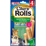 INABA Churu Rolls, курка та тунець, беззернові пакетики для котів, напівмалістські, 40г