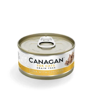 CANAGAN, Тунец и Курица, консервы, беззерновой влажный корм для молодых и взрослых кошек, (в собственном соку), 75 г