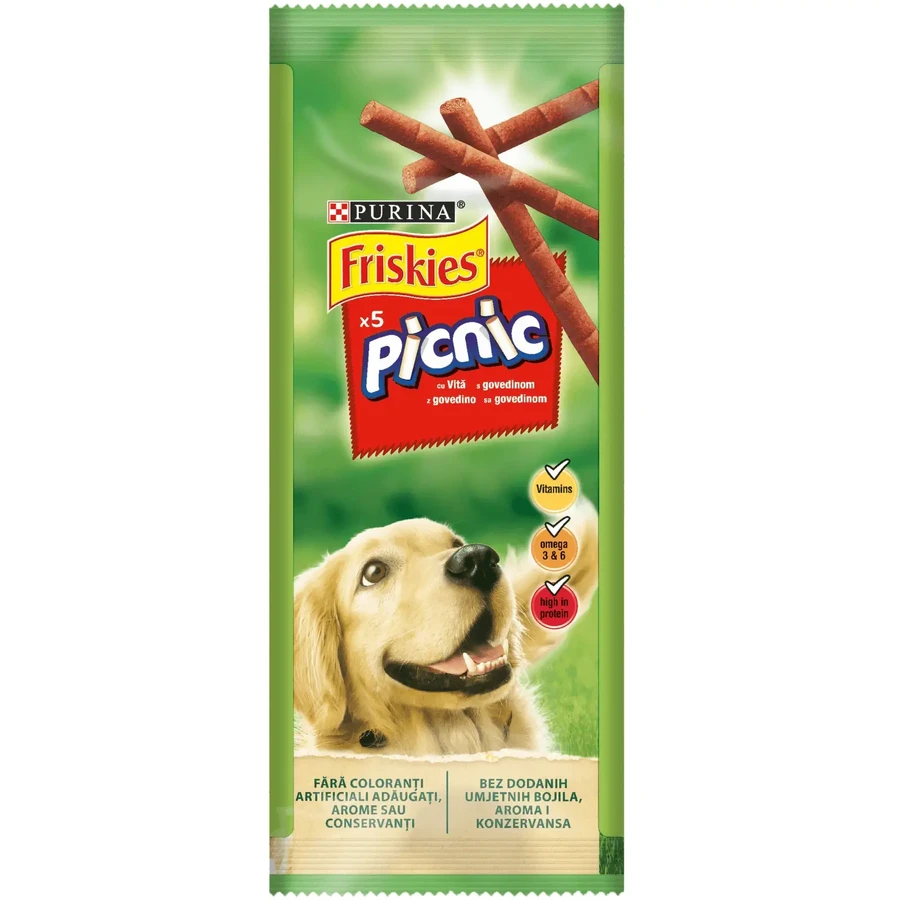 PURINA Friskies Фрискис Пикник, говядина, лакомство для собак, палочки, 42г: цены и характеристики