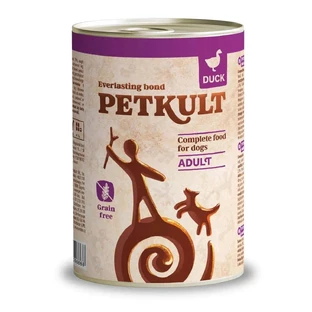 PETKULT Grain Free Adult, Утка, консервированный беззерновой влажный корм для собак, 400 г