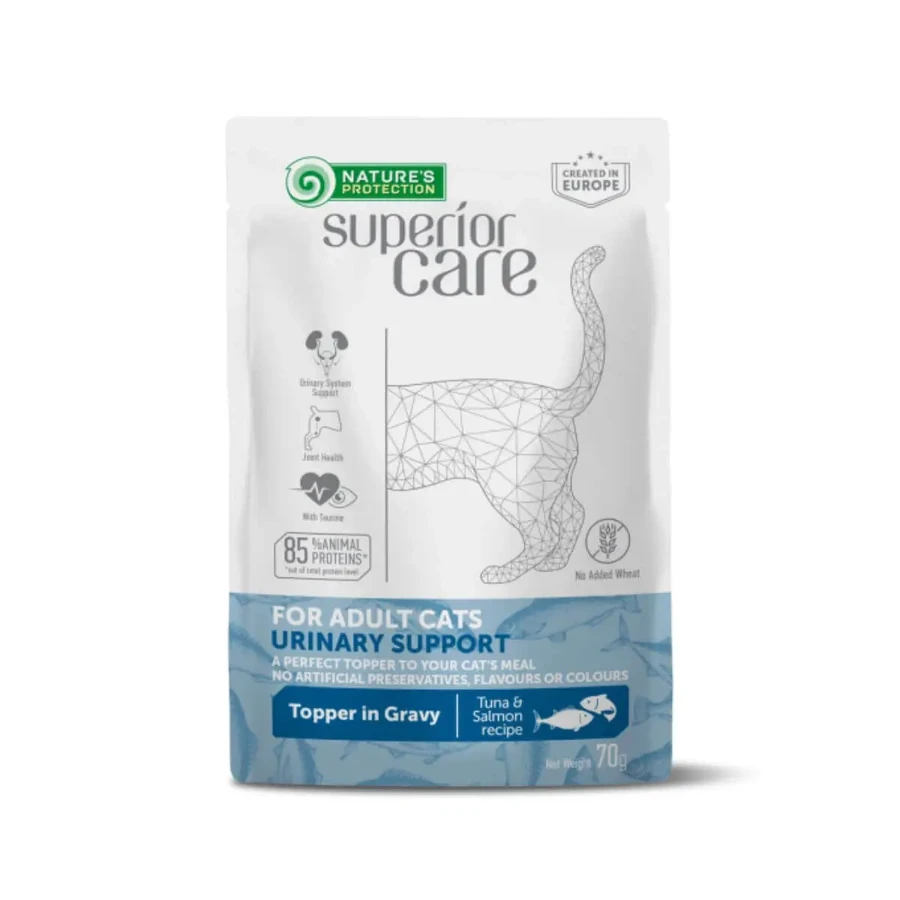NATURES PROTECTION Superior Care Urinary, Тунец и Лосось, саше влажный корм для кошек, мочевыделительная система, (топпинг), 70г, 70г: цены и характеристики