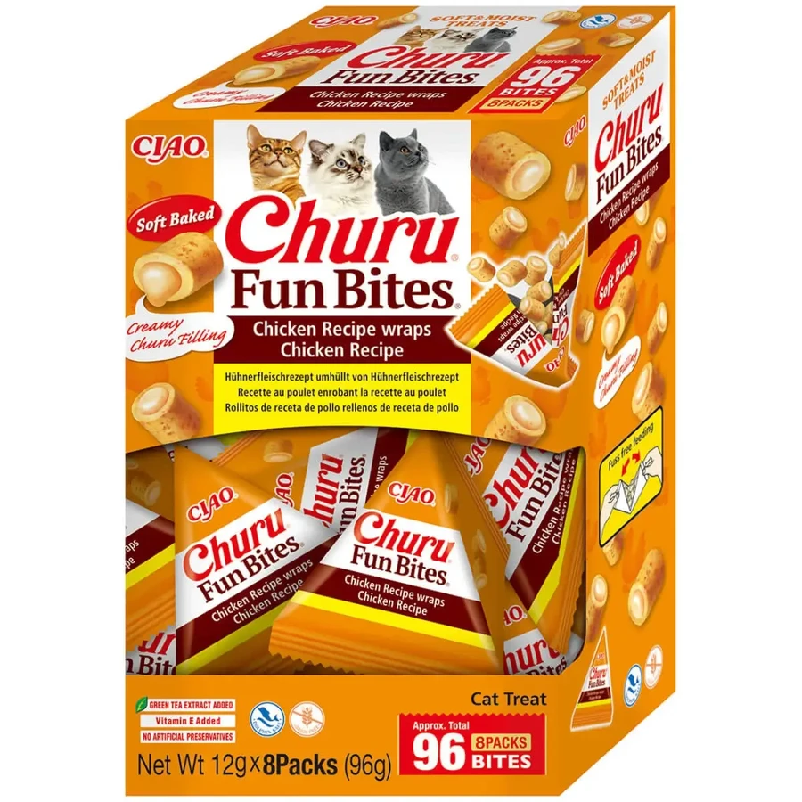 INABA Churu Churu Fun Bites, курячі ласощі, беззернові ласощі для котів, 96г: ціни та характеристики