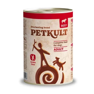PETKULT Grain Free Adult, говядина, консервированный беззерновой влажный корм для собак, 400 г
