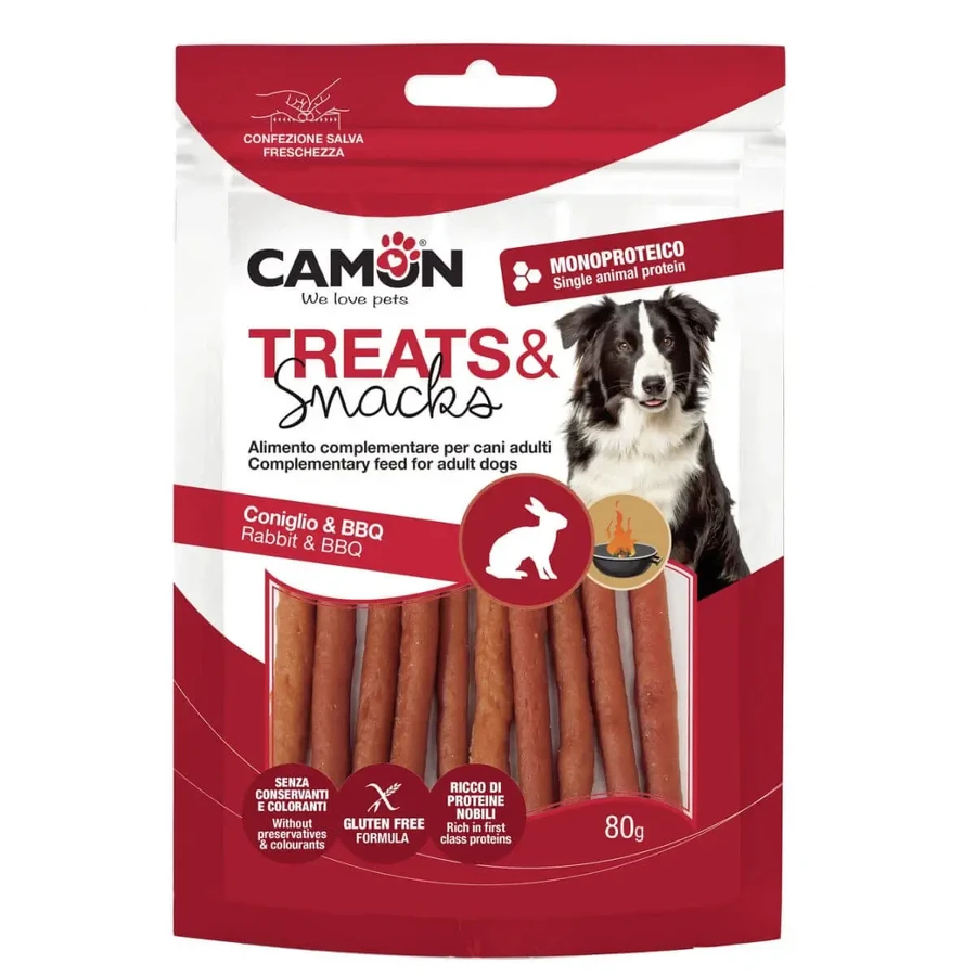 Палички CAMON Sticks Rabbit & BBQ, XS-XL, кролик, пакетик для заохочення собак, 80 г: ціни та характеристики