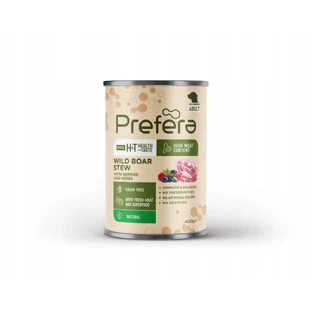 PREFERA Pro H&T H&T Stew, XS-XL, кабан и черника, консервированный беззерновой влажный корм для собак, (пате), 400 г