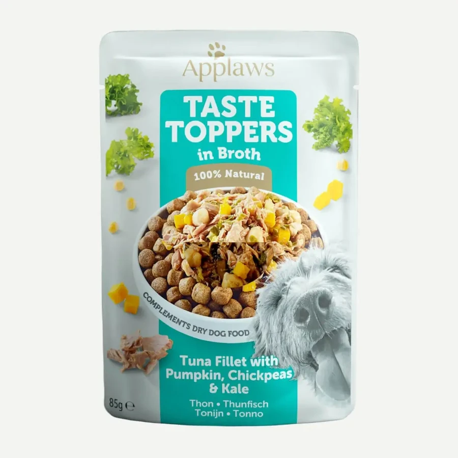 APPLAWS Tasty Toppers, XS-XL, тунець та овочі, пакетик з одним білком, беззерновий вологий корм для собак, (у супі), 85г: ціни та характеристики