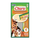 INABA Churu Dog, Курка, рідкі беззернові ласощі для собак з одним білком, вершковий топінг, 14г х 4 х 4