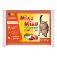 MIAU MIAU Микс, Говядина и Курица, саше влажный корм для кошек, (в соусе), мультипак, 100г х 4шт