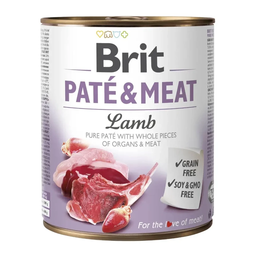 BRIT Pate & Meat, ягня, консерви беззернові вологі для собак, (паштет з шматочками м'яса), 800г: ціни та характеристики