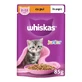 WHISKAS Junior, Курка, вологий корм у пакетиках для котів молодшого віку, (в аспіді), 85г