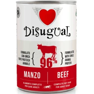 DISUGUAL Monoprotein, XS-XL, Говядина, консервированный однобелковый беззерновой влажный корм для собак, (пате), 400г