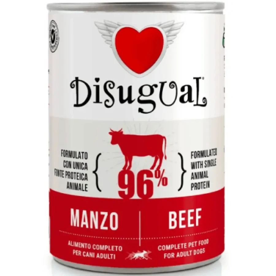 DISUGUAL Monoprotein, XS-XL, Говядина, консервированный однобелковый беззерновой влажный корм для собак, (пате), 400г: цены и характеристики