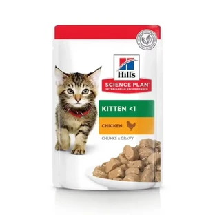 HILL'S SCIENCE PLAN Kitten, Курка, вологий корм у пакетиках для котів молодшого віку, (в соусі), 85г