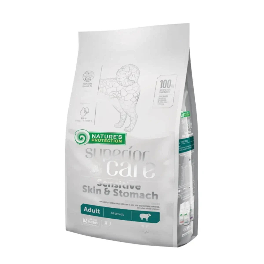 NATURES PROTECTION Superior Care Superior Care Sensitive Skin & Stomach, XS-XL, Honey, сухой корм для собак, кожа и шерсть, 1,5 кг: цены и характеристики