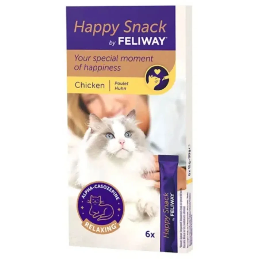 FELIWAY Happy Snack, курица, саше функциональное поощрение для кошек, успокаивает нервную систему, (топпинг), 15г х 6шт: цены и характеристики