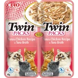 INABA Ciao Twin Packs, тунець та курка, вологий беззерновий корм для котів, (топпінг), 80г, 80г