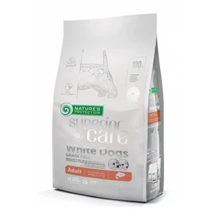 NATURES PROTECTION Superior Care Superior Care White Dogs Small&Mini, Лосось, беззерновой сухой корм для собак, уменьшает коричневые пятна у белых собак, 1,5 кг