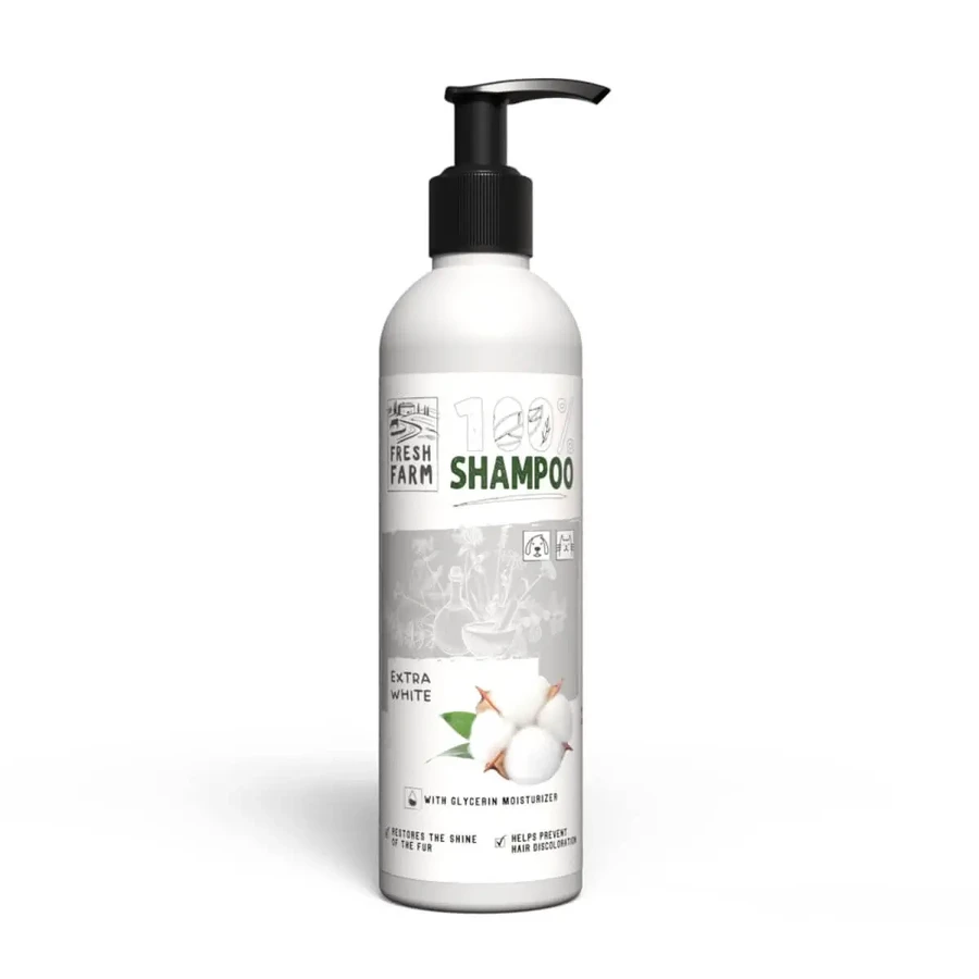 FRESH FARM Extra White, XS-XL, шампунь для собак, белая шерсть, бутылка, 250 мл: цены и характеристики