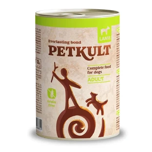 PETKULT Grain Free Adult, Ягненок, консервированный беззерновой влажный корм для собак, 400 г