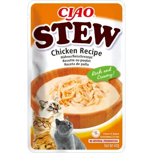 INABA Ciao Stew, курица, саше беззерновой влажный корм для кошек, (в соусе), 40 г