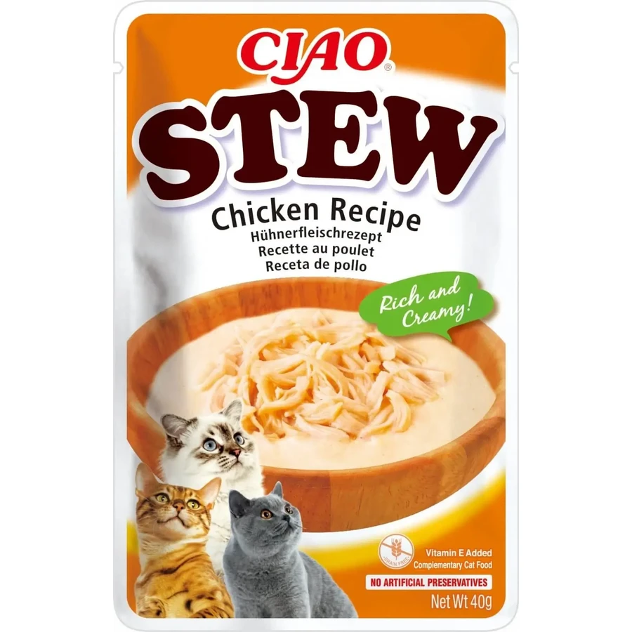 INABA Ciao Stew, курица, саше беззерновой влажный корм для кошек, (в соусе), 40 г: цены и характеристики