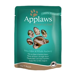APPLAWS, Филе тунца и анчоусов, пакетик, влажный корм для кошек, (в супе), 70г
