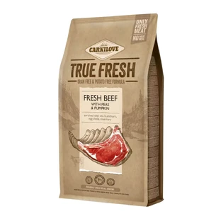 CARNILOVE True Fresh Adult S-XL, Свежая говядина с горохом и тыквой, беззерновой сухой корм для собак, 4 кг