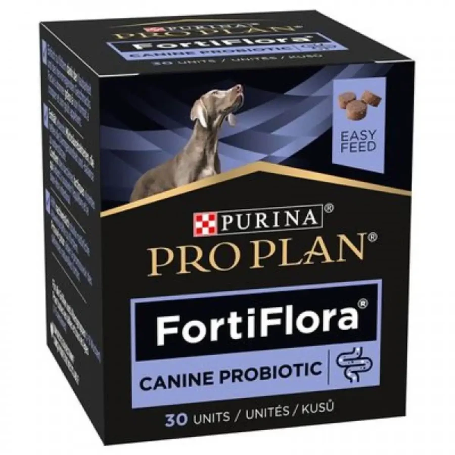 PURINA Pro Plan Ветеринарні дієти FortiFlora, XS-XL, травна система та пробіотична добавка для собак, коробка, 30 жувальних таблеток: ціни та характеристики