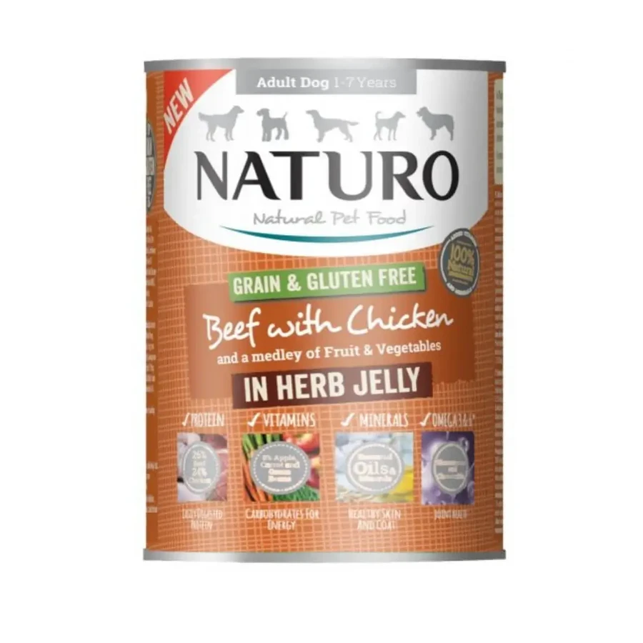 NATURO Grain Free, XS-L, яловичина та курка, консервований беззерновий вологий корм для собак, (в асорті), 390г: ціни та характеристики