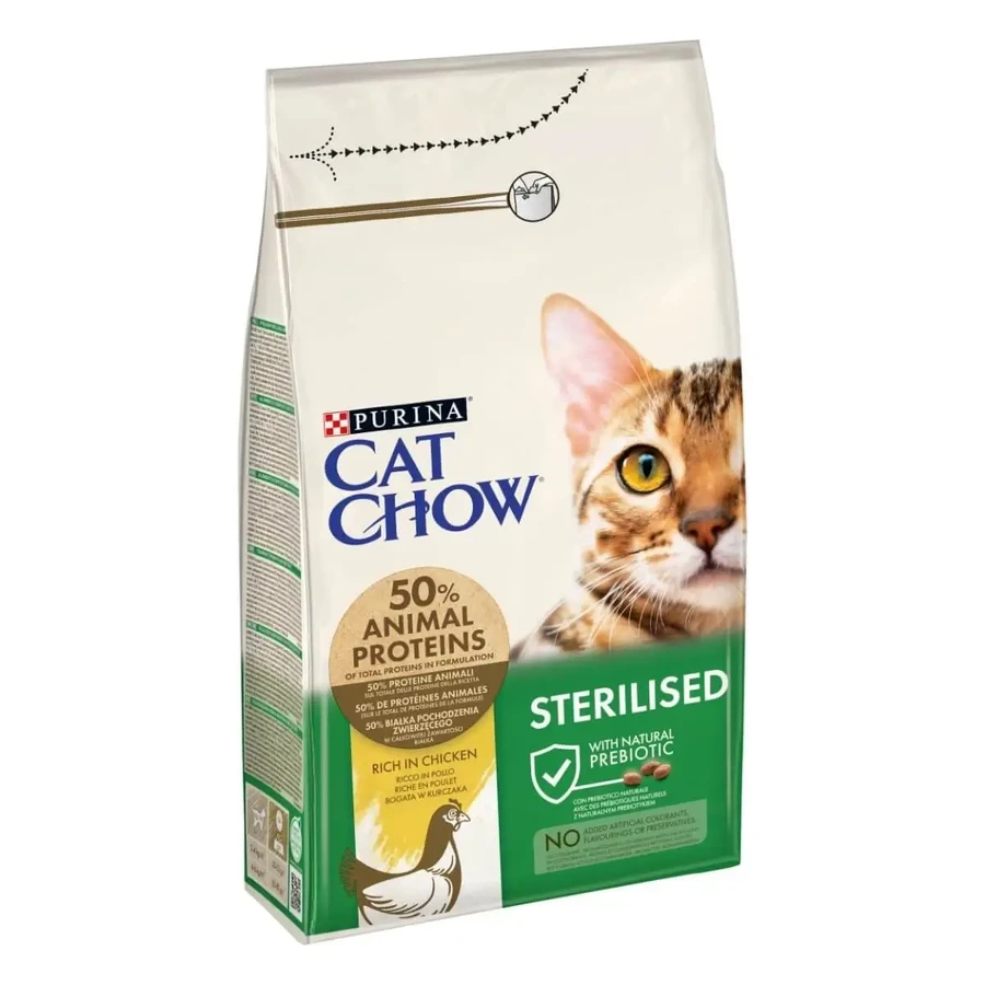 PURINA Cat Chow Sterilised, курятина, сухий корм для стерилізованих котів, 1,5 кг: ціни та характеристики