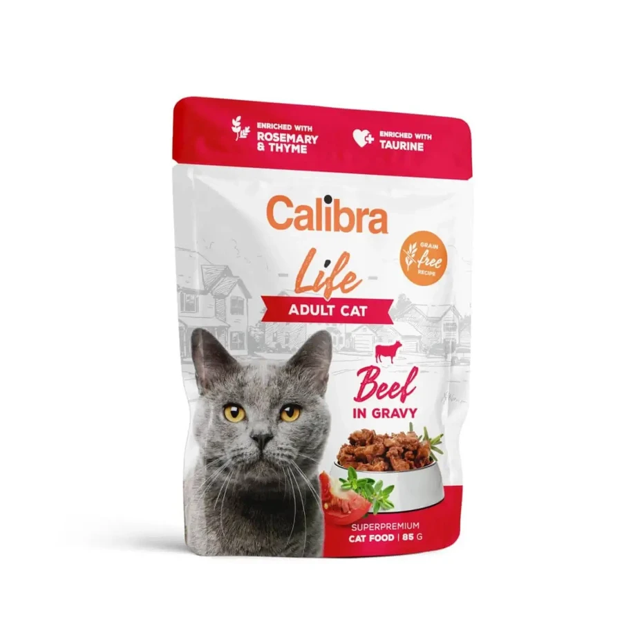 CALIBRA Life, Яловичина, вологий вологий корм для котів, беззерновий, (в соусі), 85г: ціни та характеристики
