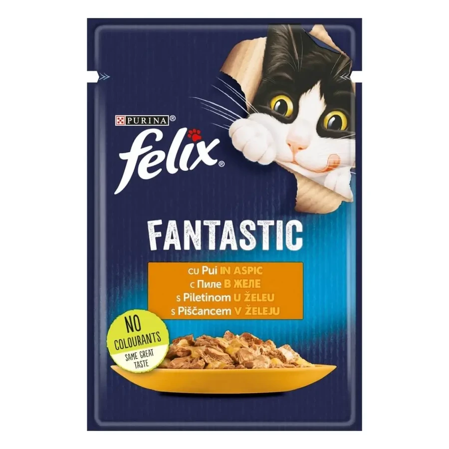 PURINA Felix Fantastic, Курка, вологий корм для котів у пакетиках, (в аспіді), 85г: ціни та характеристики