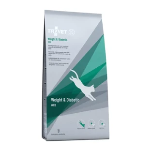 TROVET Cat Weight & Diabetic WRD, ветеринарная диета для кошек, сухой корм, нарушение обмена веществ (ожирение и диабет), 3 кг