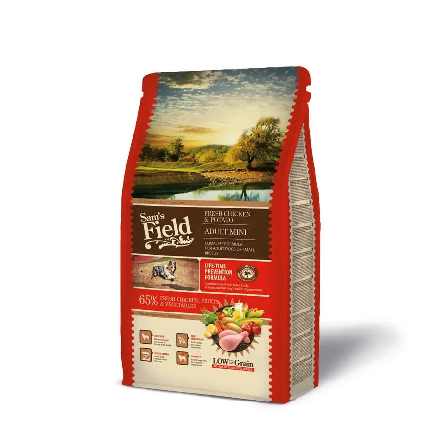 SAM'S FIELD Fresh Adult Mini, XS-S, курятина та картопля, беззерновий сухий корм для собак, 2,5 кг: ціни та характеристики