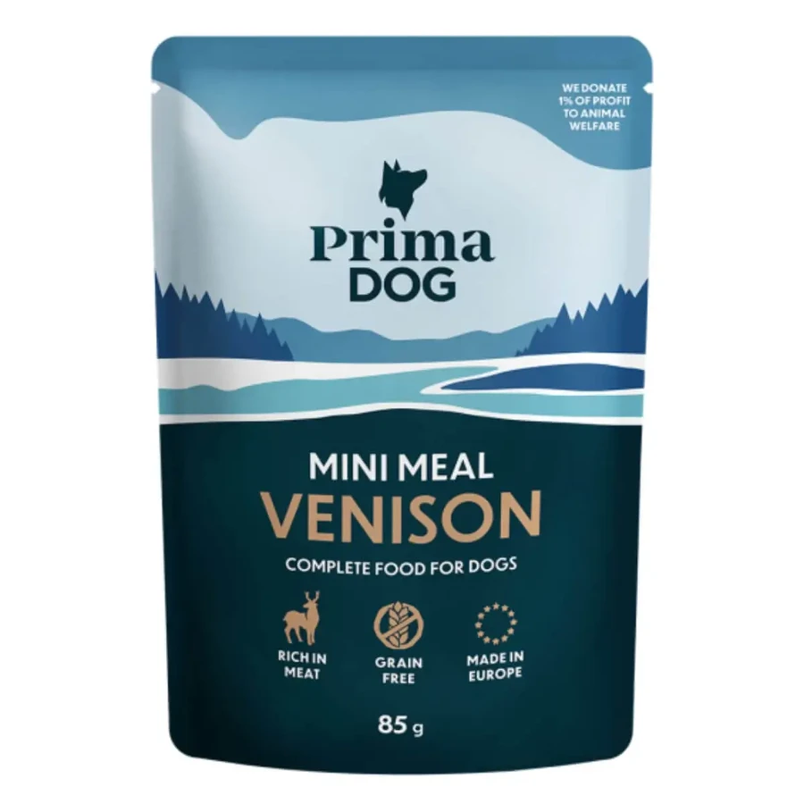 PRIMA DOG Mini Meal, XS-XL, Hunted, пакетированный беззерновой влажный корм для собак, (в соусе), бакс, 85г х 24шт: цены и характеристики