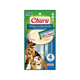 INABA Churu Creamy, XS-XL, куряче м'ясо та тунець, пакетик винагороди без злаків, для собак, (пюре), 56г