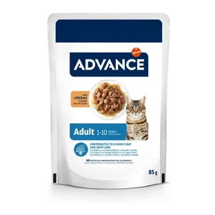 ADVANCE, Курица, саше влажный корм для кошек, (в соусе), 85 г