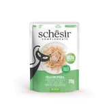 SCHESIR Complementary In Jelly, Курица и морской окунь, саше влажный корм для кошек, (в аспираторе), 70г