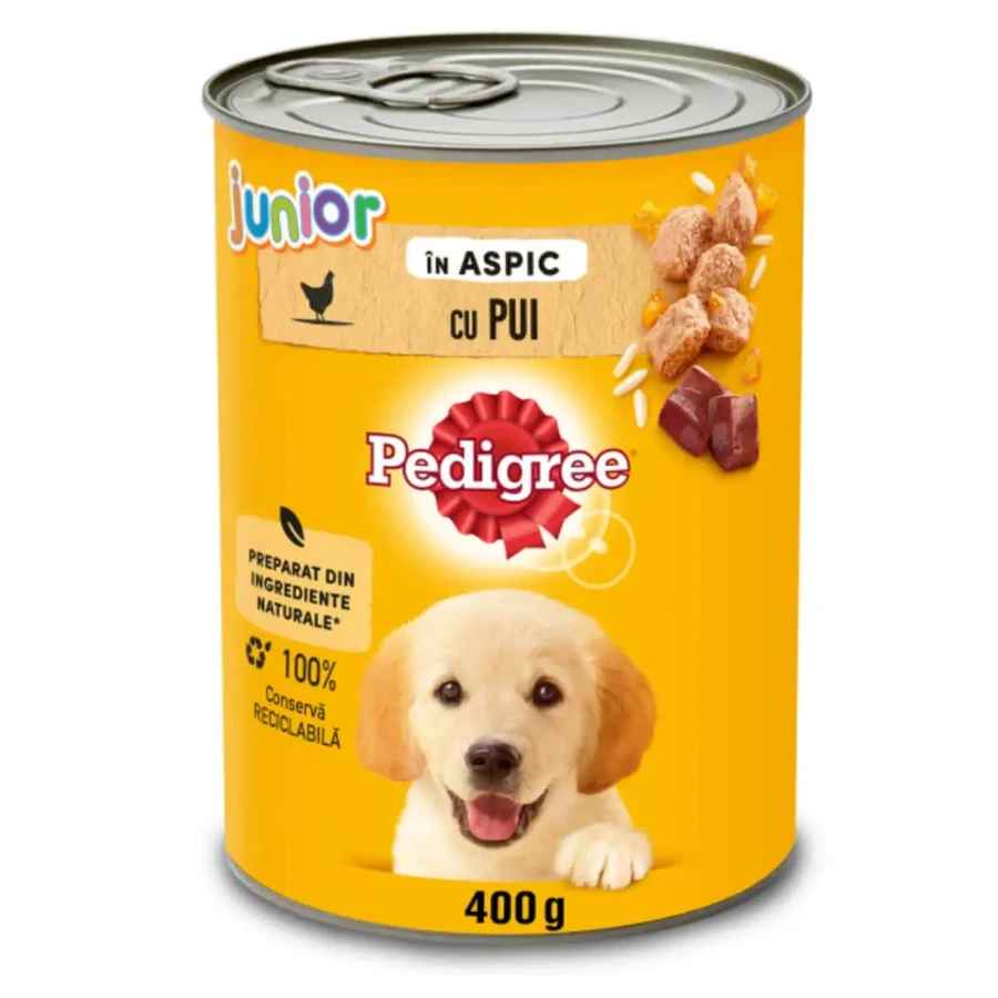 PEDIGREE Junior, XS-XL, Курка, консерви вологі для собак молодших порід, (в аспіді), 400г: ціни та характеристики