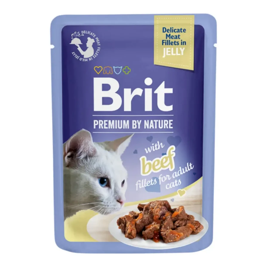 BRIT Premium by Nature Delicate File, яловичина, вологий корм для котів у пакетиках, (в аскорбінці), 85г: ціни та характеристики