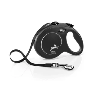 FLEXI Classic, повідець для собак, що втягується, нейлоновий, чорний, L(50кг, 5м)