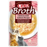 INABA Ciao Broth, лосось, пакетик вологого беззернового корму для котів, (в супі), 40г